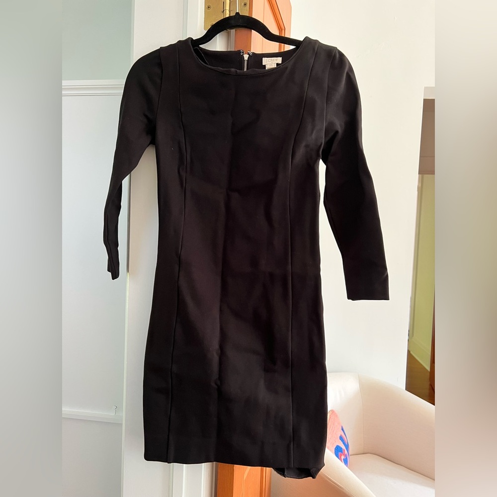 J. Crew black long sleeve business casual dress.